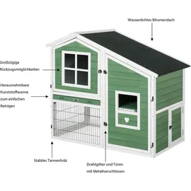dehner lieblinge Dehner Nagerheim Tempio, Hasenstall mit Freigehege, 140 x 78 x 120 cm, grün