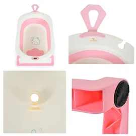 Cangaroo Babybadewanne Terra Digitalthermometer 87 cm lang Wasserablauf rosa