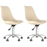 vidaXL Esszimmerstühle 2 Stk. Drehbar Creme Stoff
