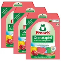 FROSCH Frosch Granatapfel Bunt-Waschpulver 1,35 kg - Mit fruchtigem Duft (3er Colorwaschmittel