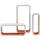 king collection M1105004/D Eckregal 3-er Set Stondata MDF Bicolor weiß/orange 40X10X20H 35X10X15H 30X10H