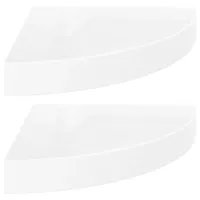 vidaXL Eckregal 25 x 25 x 3,8 cm Hochglanz-Weiß