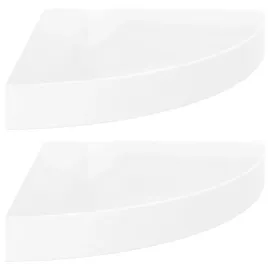 vidaXL Eckregal 25 x 25 x 3,8 cm Hochglanz-Weiß