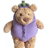 Jellycat Bartholomew Bear Eggplant Aubergine plüsch mit Etikett unbespielt Neu