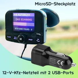 casativo-tech Einfach DAB+ über FM hören - 4in1 Kfz DAB Radio Empfänger mit Bluetooth 5.0, Freisprechanlage & FM Transmitter - Kristallklarer Digital-Sound im