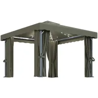VidaXL Pavillon mit Vorhängen 3 x 3 m taupe