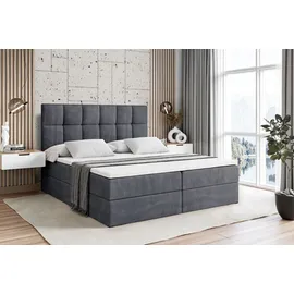 altdecor Boxbett, mit H3-Matratze und Lattenrost - RICAR - 160x200 Dunkelgrau