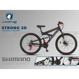 licorne bike gmbh Strong 2D Premium 27,5 Zoll RH 0 cm schwarz/rot