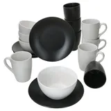Mambocat Nero Bianco Frühstücksset 16-tlg. weiß/schwarz