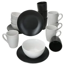 Mambocat Nero Bianco Frühstücksset 16-tlg. weiß/schwarz