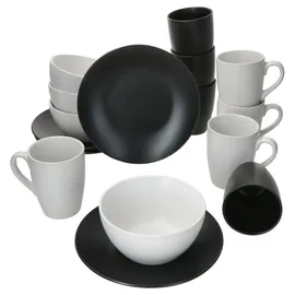 Mambocat Nero Bianco Frühstücksset 16-tlg. weiß/schwarz