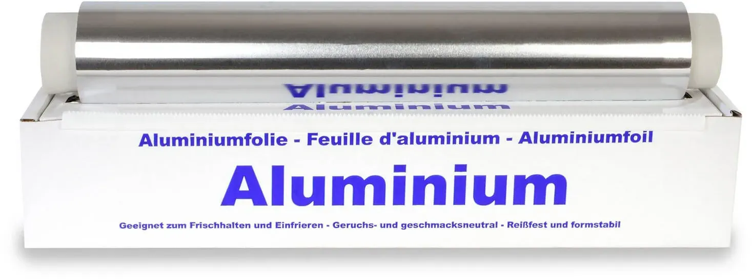Alufolie in praktischer Spenderbox mit Abriss-Schiene, 29 cm x 150 m, 11 my
