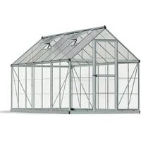 CANOPIA Hybrid Alu silber Polycarbonat 0,7 mm/Dach HKP 4 mm 7,9 m2 inkl. Stahlfundament
