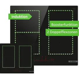 Bosch Herdset 60 cm Pyrolyse 3D-Heißluft FlexInduktion Home Connect PowerBoost A+ Schwarz