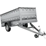 Leichter Anhänger 264x125 UNITRAILER FORCE 264 KIPP mit BIS-Seitenwänden, H-0-Rahmen und grauer Plane