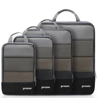 prezon Komprimierbaren Packwürfeln zur Organisation Ihres Reisegepäcks, Compression Packing Cube, Packtaschen Set & Gepäck Organizer für Rucksack & Koffer