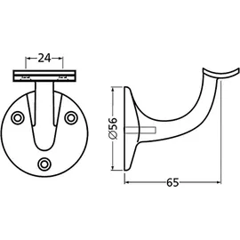Hermeta Handlaufträger 3500 3500-70E 56 mm