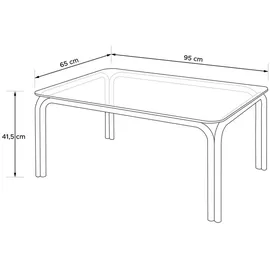 Konsimo RAMBE Gartentisch 95 x 41,5 x 65 cm Schwarz