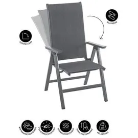 Dehner Klappsessel Cleveland 66,5 x 60 x 109 cm dunkelgrau