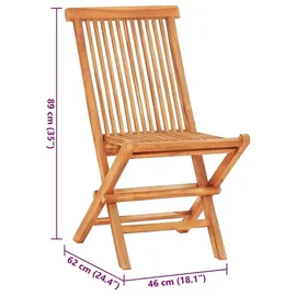vidaXL Teak Set 3-tlg. Tisch 60 x 60 cm natur klappbar