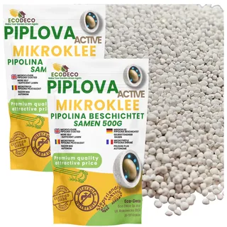 ECODECO Mikroklee Samen 1kg - Weiß Klee - Beschichtete Clover Rasen - Zwergklee für Gleichmäßiges und Grüner Gras - Microclover für Grassamen Saatgut - 200 m2