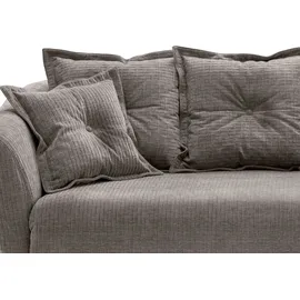 Home Affaire 2,5-Sitzer HOME AFFAIRE "Baggio, Breite 196 cm zeitlos & elegant, bequem", grau (grau, braun), B:196cm H:94cm T:103cm, 100% Polyester, Sofas, schwarze Metallfüße
