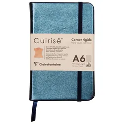Clairefontaine 4x Notizbuch fest Cuirisé TM 72 Blatt blanko, A6 - 10,5x14,8cm - Indigo 400099C