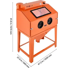 Vevor Sandstrahlkabine Stahl 435 L beige/orange