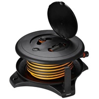 Fiskars Bewässerungssystem Waterwheel M mit Wandhalterung, Schlauchtrommel, (Set, Freie Platzierung möglich) orange|schwarz