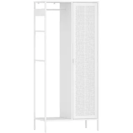 [en.casa] Kleiderschrank Puumala 180x80x45 cm Metall Weiß