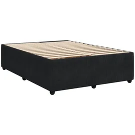 vidaXL Boxspringbett mit Matratze Schwarz 160x200 cm Samt