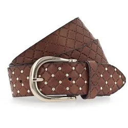 b.belt Lina Gold Nietengürtel Leder (cognac cognac) cognac Braun Damen 