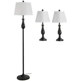 Homcom Tischlampen-Set Schwarz 2 St.