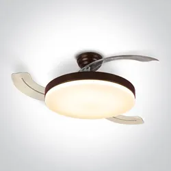 LED-Deckenventilator Plafo mit transparente Ventilatorblätter - Braun
