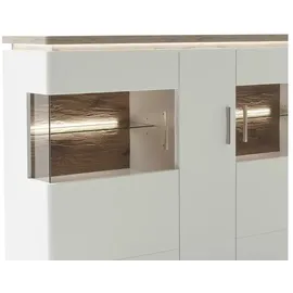 Uno Highboard 150 x 124 x 38 cm Weiß