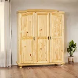 Drehtüren-Kleiderschrank Innsbruck Massivholz Kiefer H:150cm/B:150cm/T:56cm klassischer Stil