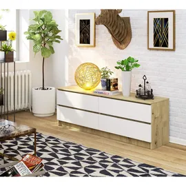 Milord Kommode K160 160 x 55 x 40 cm Artisan-Weiß