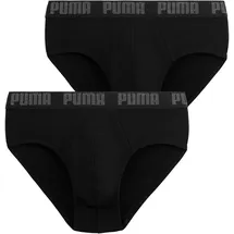 Puma Slip PUMA "PUMA MEN EVERYDAY BRIEFS 2P", Herren, Gr. S, schwarz, Jersey, Obermaterial: 95% Baumwolle, 5% Elasthan, bedruckt, unifarben, eng, Unterhosen Slip, mit Logobund
