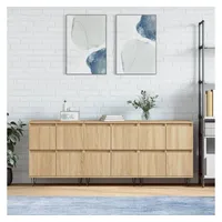 VidaXL Sideboards 3 Stk. Sonoma-Eiche Holzwerkstoff