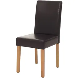 CHEFGASTRO Esszimmerstuhl klassisch und zeitlos HxBxT 90x43x56cm Sitzhöhe 45cm Kunstleder helle Beine Braun Küchenstuhl Stuhl