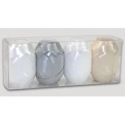 PRÄSENT Geschenkbänder weiß/silber/creme