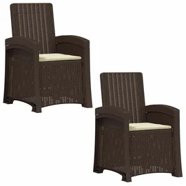 vidaXL Liegesessel Garten Rattan-Optik 2 pcs 2 x 2 x 2 cm braun/weiß
