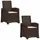 vidaXL Liegesessel Garten Rattan-Optik 2 pcs 2 x 2 x 2 cm braun/weiß