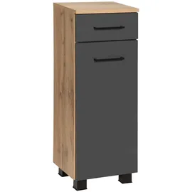 WELLTIME Unterschrank WELLTIME "Trento, verschiedene Ausführungen und Farben", grau (grau matt), B:30cm H:79cm T:27cm, Holzwerkstoff, MDF, Schränke, Unterschrank, Badmöbel, Breite 30 cm, mit 1 Tür und 1 Schubkasten