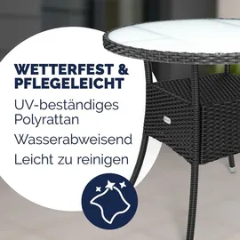 CASARIA Gartentisch Ø 80 x 74 cm schwarz