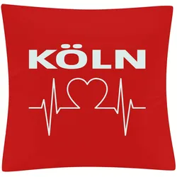 multifanshop Kissenbezug - Köln - Herzschlag - Druck weiß - Kissen