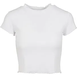 URBAN CLASSICS Cropped Rib Tee Weiß XS