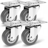 PRIOstahl Lenkrollen 4 Graue Rollen 40mm Möbelrollen