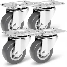 PRIOstahl Lenkrollen 4 Graue Rollen 40mm Möbelrollen