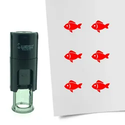 CombiCraft Selbstfärbender Stempel 'Fisch' in der Farbe Rot, Ø10mm